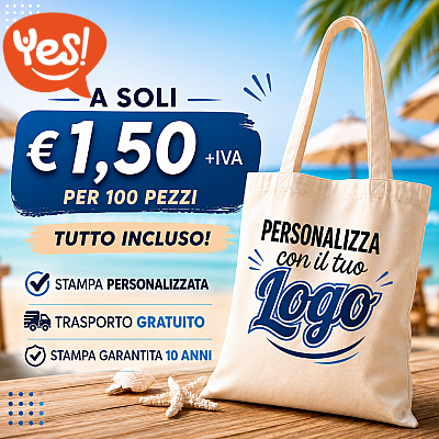 Borsa shopper per la spesa in cotone 100% personalizzate con il tuo logo