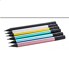 Mini matita in legno nero con gomma