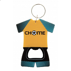 Portachiavi apribottiglie a forma di t-shirt e pantaloncini