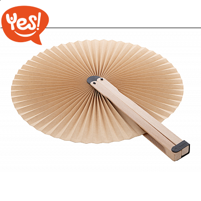 Ventaglio in carta con manico in legno