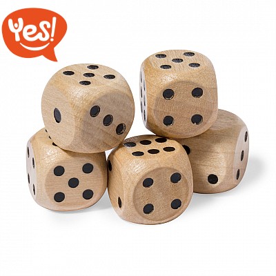 Tobar Dadi In Legno Colorati - Set Da 5 Pezzi, Dimensioni 1,5 Cm, Ideali Per Giochi Da Tavolo - 3