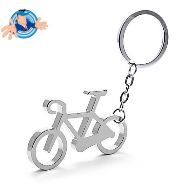 Portachiavi in alluminio a forma di bici, Logo Personalizzato