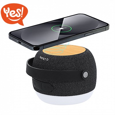 Altoparlante wireless con luci e caricatore smartphone