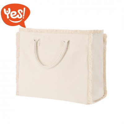 Borsa mare o shopper in cotone con zip