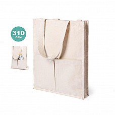 Borsa shopping in cotone pesante con tasche