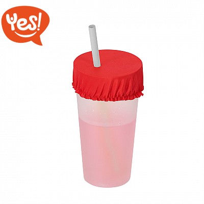 Copri tazza riutilizzabile con foro per cannuccia