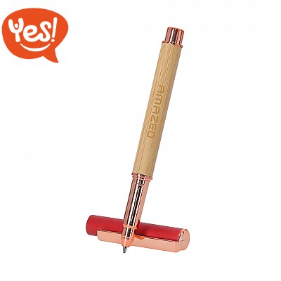 Penna roller in bambù e metallo