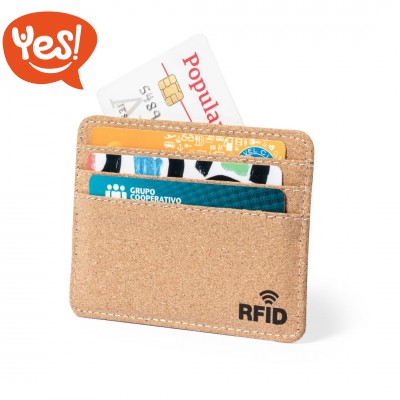 Porta carte di credito RFID in sughero