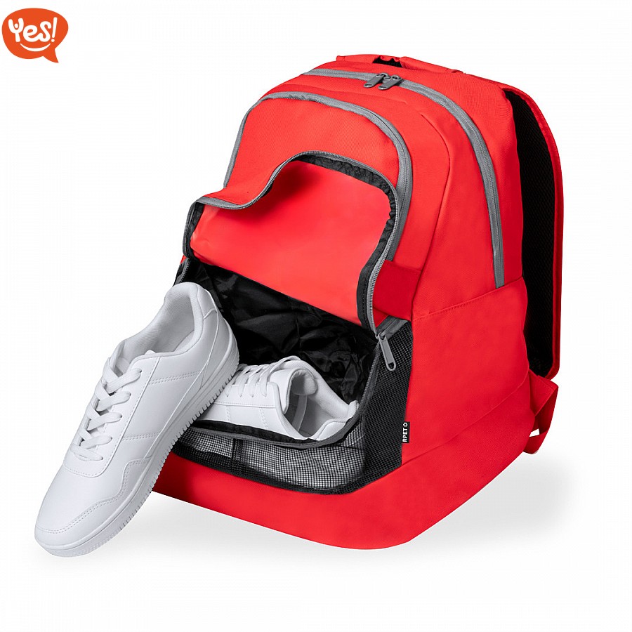 Zaino sportivo con portascarpe in materiale riciclato Logo Personalizzato Da 16 35