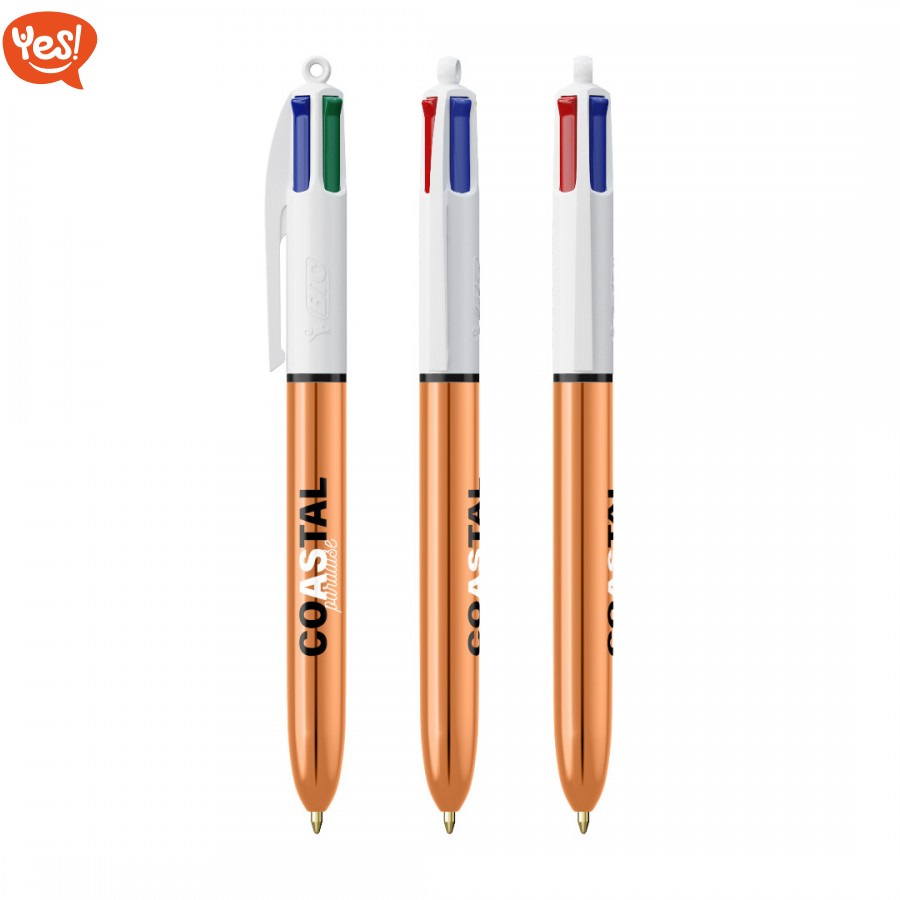 Penna a sfera Bic 4 Colours Shine, Logo Personalizzato