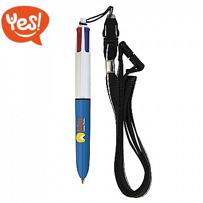 Penna a sfera Bic 4 Colours Mini Lanyard