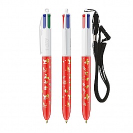 Penna a sfera Bic 4 Colours con lanyard
