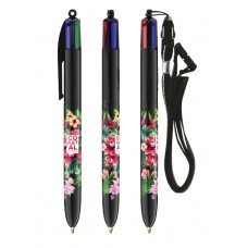 Penna a sfera Bic 4 Colours con lanyard