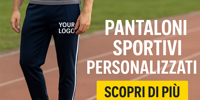 Pantaloni sportivi personalizzati con logo per squadre e aziende