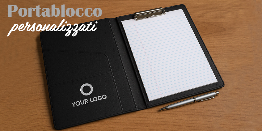 Porta blocco con logo: il gadget ideale per ufficio e promozione
