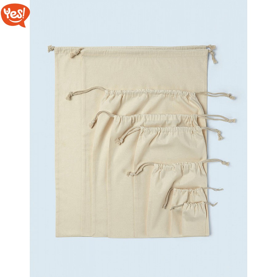 Borsa con coulisse in juta personalizzata con logo