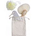 Set da bagno con spugne e spazzola per capelli
