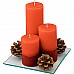 Set candele su piatto di vetro Set candele su piatto di vetro