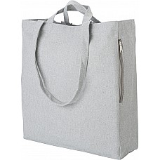 Borsa shopper in cotone riciclato con tasca