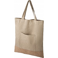 Borsa shopping in materiale riciclato con manici corti