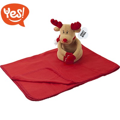 Peluche con coperta in pile