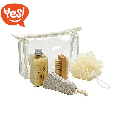 Set bagno 4 pezzi in borsina trasparente