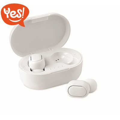 Auricolari stereo wireless ecologici con batteria integrata