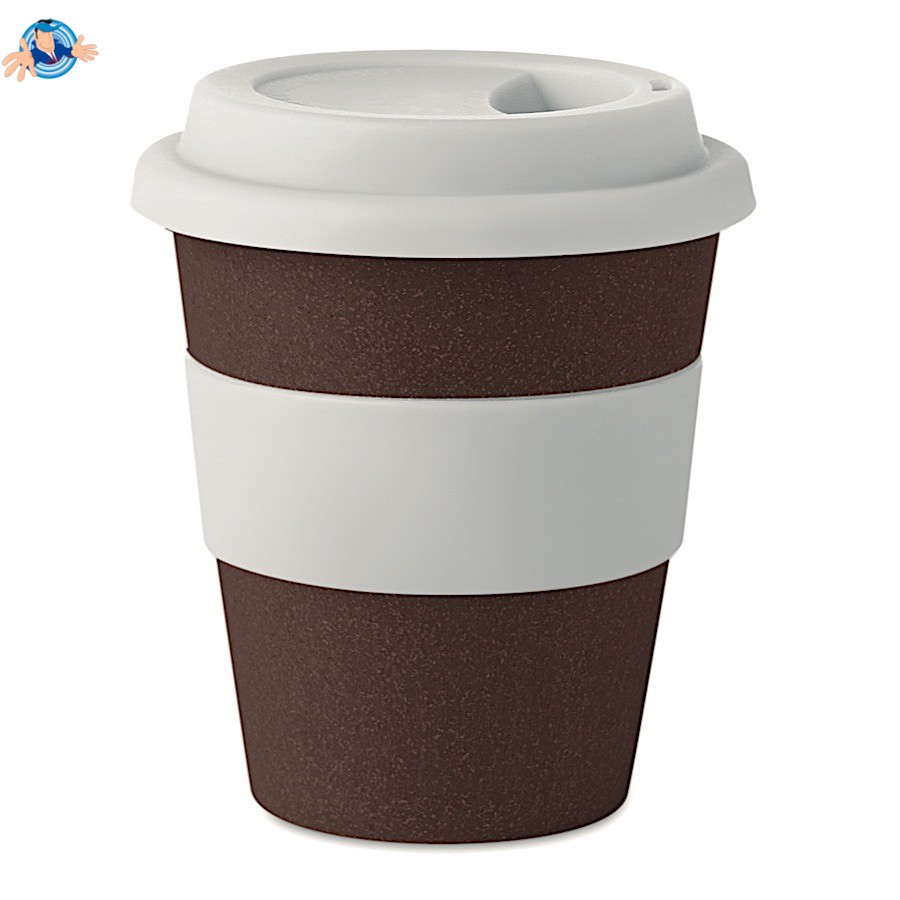 Bicchiere in bucce di caffè, Logo Personalizzato