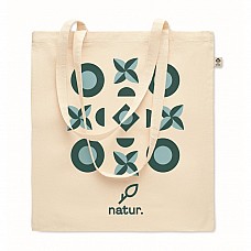 Borsa shopping in cotone biologico con manici lunghi