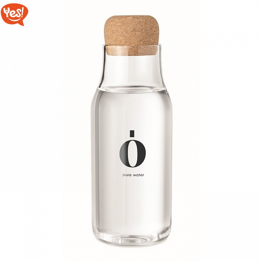 Nakpunar - Bottiglia sferica in vetro trasparente, 8 oz. con sughero (1, sughero