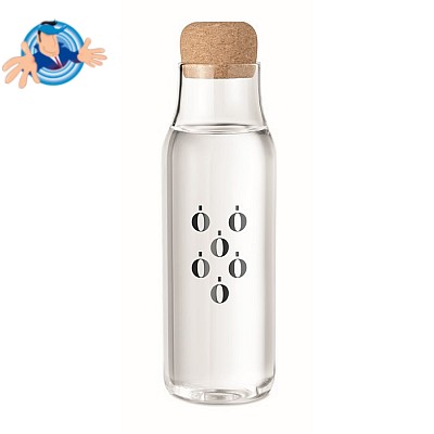 Bottiglia in vetro da 1 litro con tappo di sughero, Logo Personalizzato