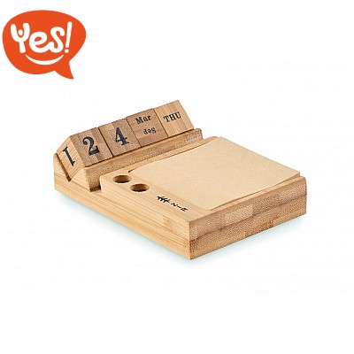 Calendario da tavolo con stand portapenne e memo