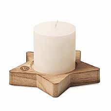 Candela con base in legno personalizzabile