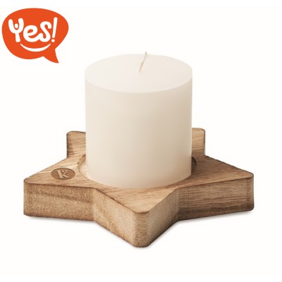 Candela con base in legno personalizzabile
