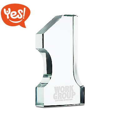 Fermacarte in vetro numero 1