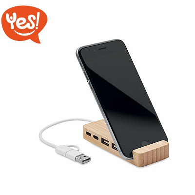 Hub USB con stand per smartphone