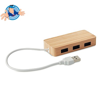 Hub USB in bamboo