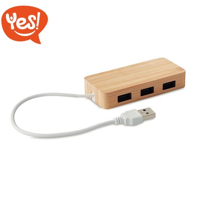Hub USB in bamboo
