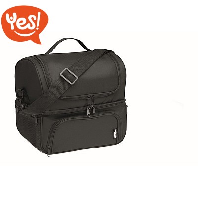 Borsa Termica Pranzo Con Due Scomparti - 25x19x25.5 Cm, Grigia, Isolata E Impermeabile, Con Tracolla Regolabile, Per Ufficio E Picnic - 2