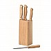Ceppo in legno personalizzabile con 5 coltelli