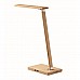 Lampada da scrivania con caricatore wireless in legno