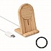Caricatore magnetico wireless in bambù con supporto per smartphone Caricatore magnetico wireless in bambù con supporto per smartphone