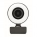 Webcam con microfono e luce ad anello