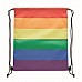 Sacca in tessuto riciclato con motivo arcobaleno