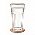 Bicchiere da bibita in vetro con coperchio sottobicchiere in bambù