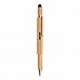 Penna in bambù con touchscreen, livella, righello e giravite a due punte