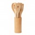 Set utensili da cucina in bambù con contenitore