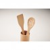 Set utensili da cucina in bambù con contenitore
