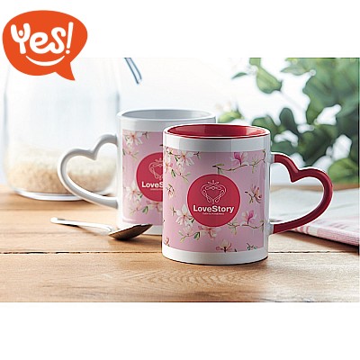 Tazza manico con cuore personalizzata