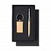 Set regalo penna e portachiavi in legno